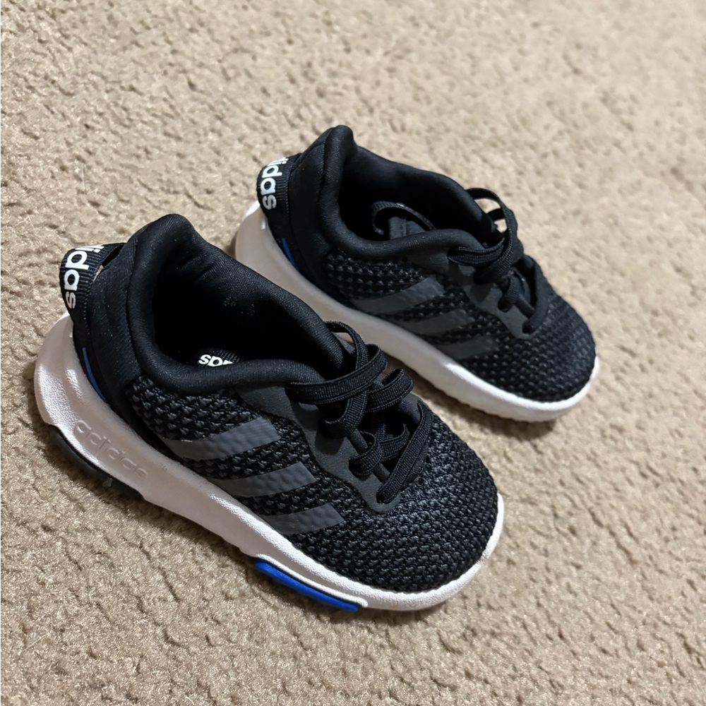 Adidas Black and White Sneakers with Breathable Mesh